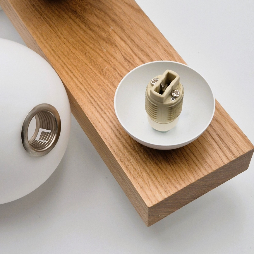 Candeeiro suspenso CORTINA 2xE27/15W/230V + 2xG9/5W/230V branco/carvalho