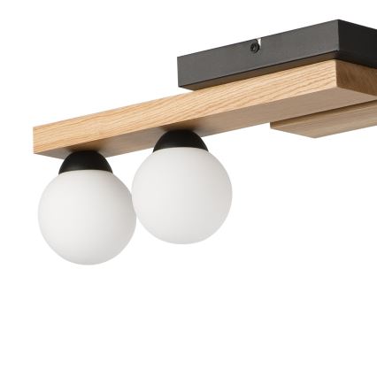 Candeeiro suspenso CORTINA 2xE27/15W/230V + 2xG9/5W/230V preto/carvalho