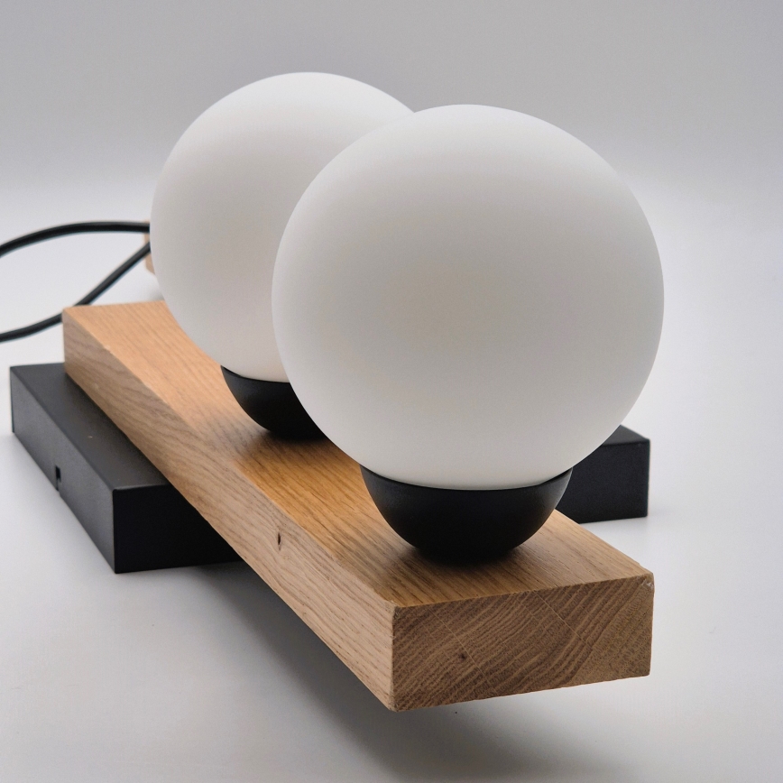 Candeeiro suspenso CORTINA 2xE27/15W/230V + 2xG9/5W/230V preto/carvalho