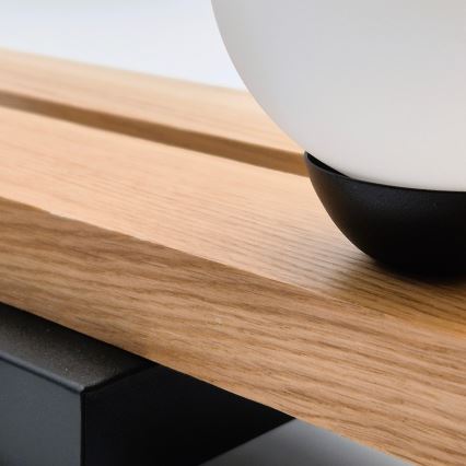 Candeeiro suspenso CORTINA 2xE27/15W/230V + 2xG9/5W/230V preto/carvalho