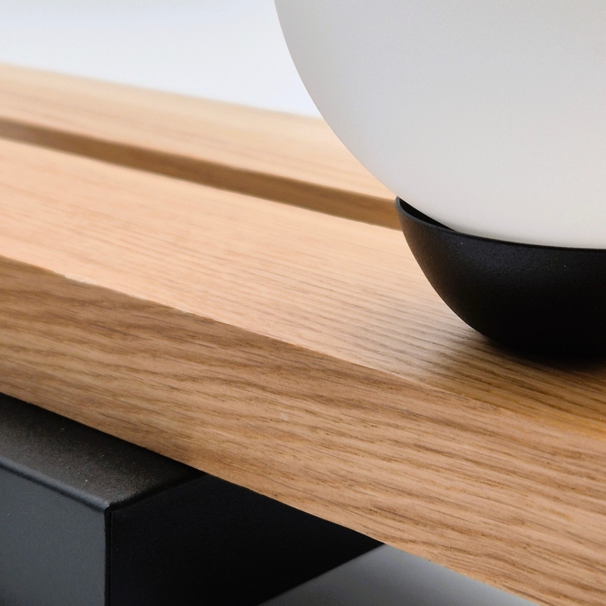 Candeeiro suspenso CORTINA 2xE27/15W/230V + 2xG9/5W/230V preto/carvalho