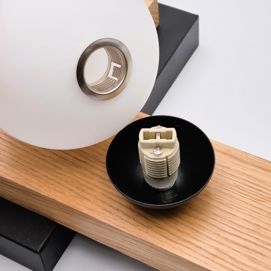 Candeeiro suspenso CORTINA 2xE27/15W/230V + 2xG9/5W/230V preto/carvalho