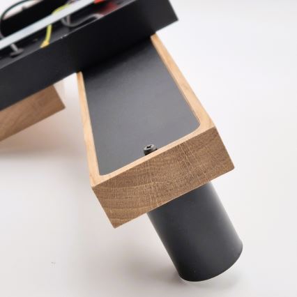 Candeeiro suspenso CORTINA 2xE27/15W/230V + 2xG9/5W/230V preto/carvalho