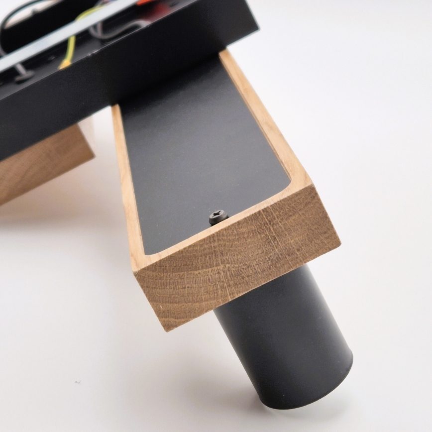 Candeeiro suspenso CORTINA 2xE27/15W/230V + 2xG9/5W/230V preto/carvalho