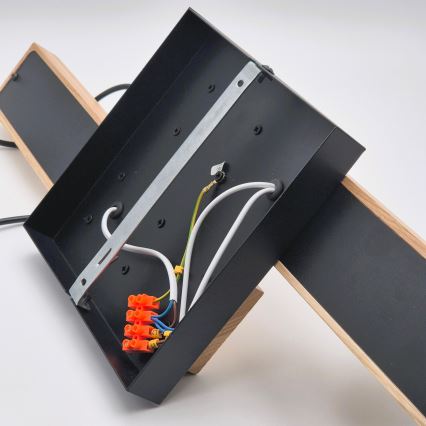 Candeeiro suspenso CORTINA 2xE27/15W/230V + 2xG9/5W/230V preto/carvalho