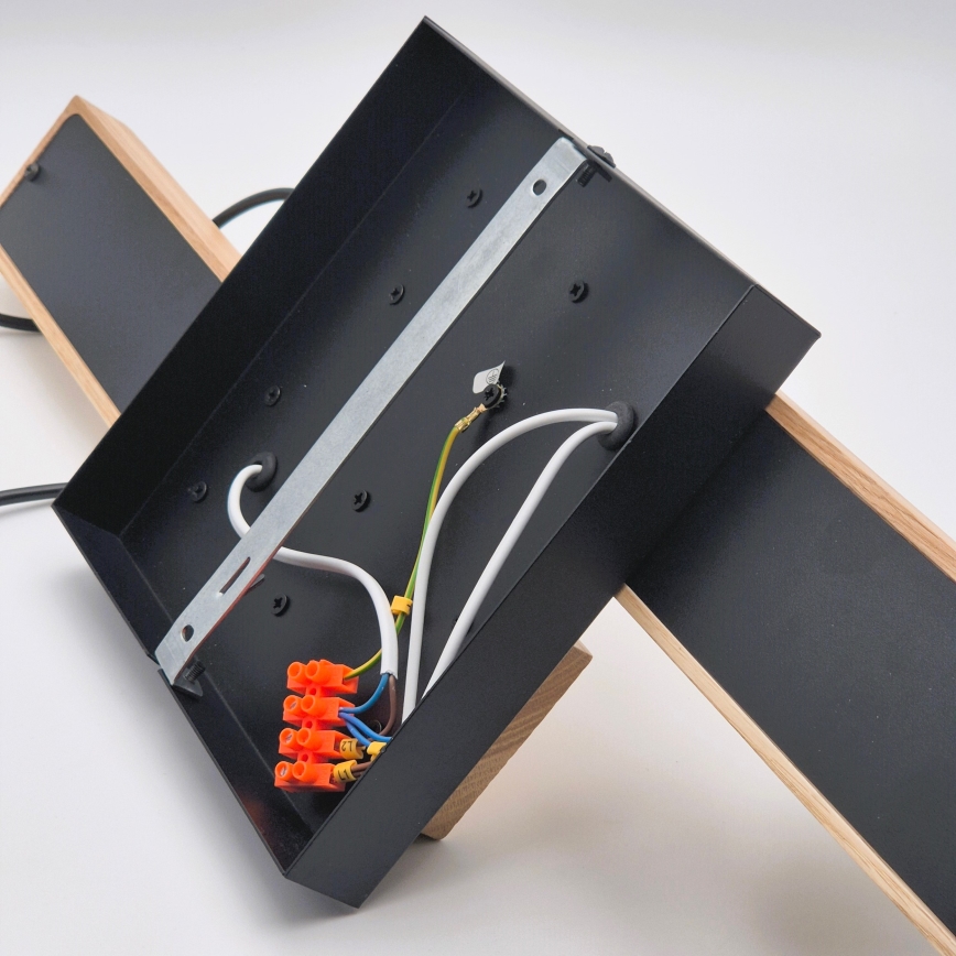 Candeeiro suspenso CORTINA 2xE27/15W/230V + 2xG9/5W/230V preto/carvalho