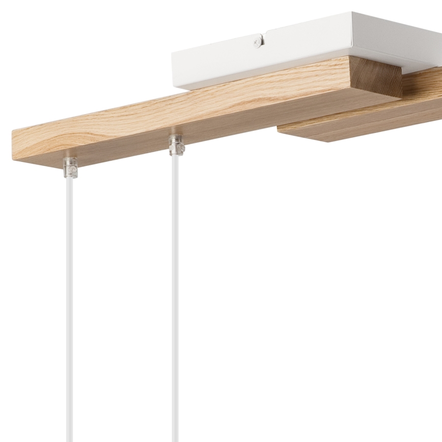 Candeeiro suspenso CORTINA 4xE27/15W/230V branco/carvalho