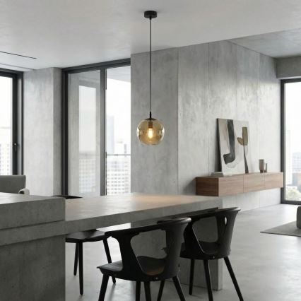 Candeeiro suspenso COSMO 1xE14/10W/230V diâmetro 14 cm preto/bege