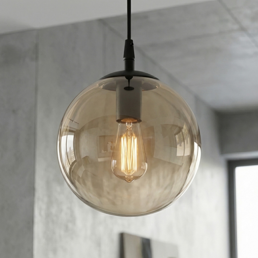 Candeeiro suspenso COSMO 1xE14/10W/230V diâmetro 14 cm preto/bege
