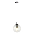 Candeeiro suspenso COSMO 1xE14/10W/230V diâmetro 14 cm preto/transparente