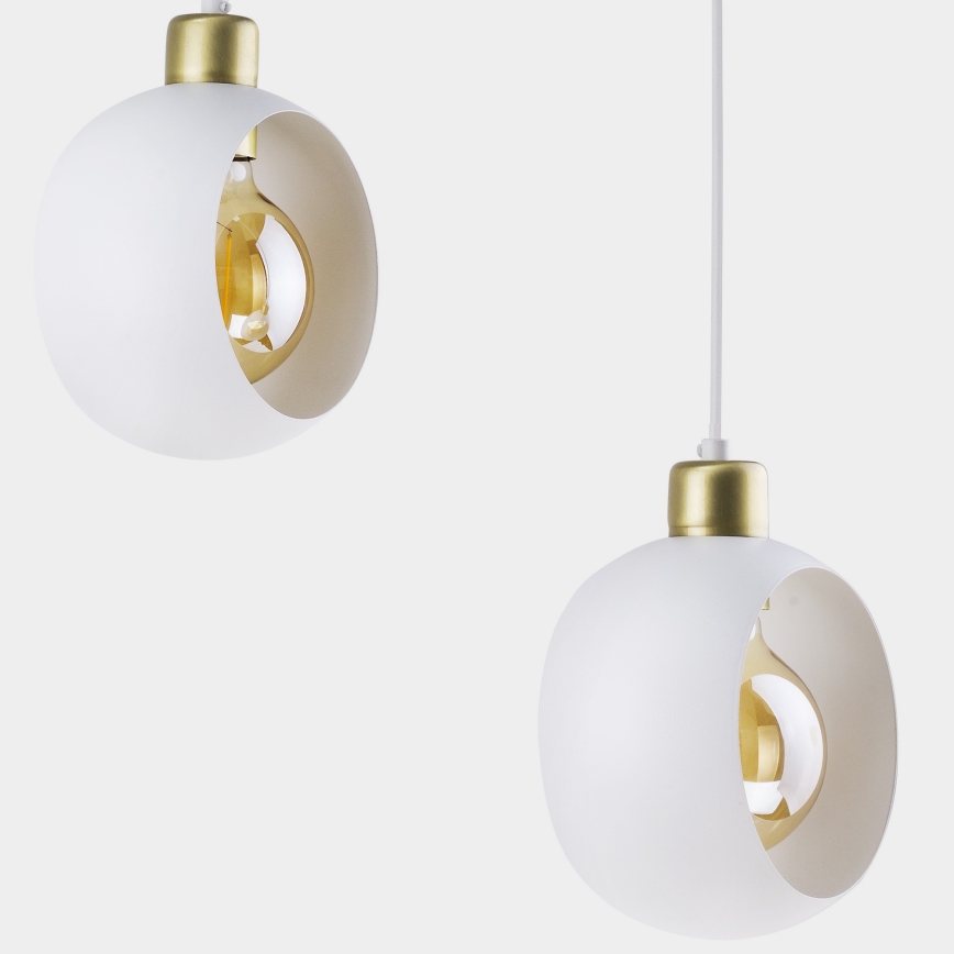 Candeeiro suspenso CYKLOP 3xE27/60W/230V branco