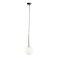 Candeeiro suspenso DAISY 1xG9/12W/230V diâmetro 14 cm cromado brilhante/preto/branco