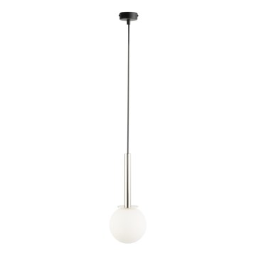 Candeeiro suspenso DAISY 1xG9/12W/230V diâmetro 14 cm cromado brilhante/preto/branco
