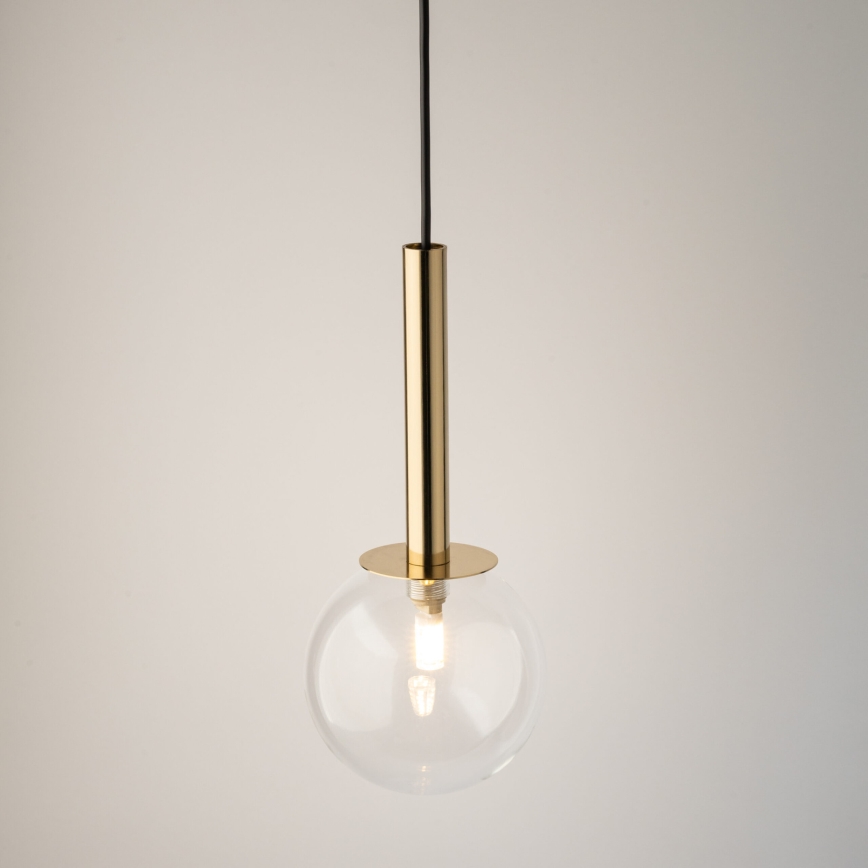 Candeeiro suspenso DAISY 1xG9/12W/230V diâmetro 14 cm dourado/preto/transparente