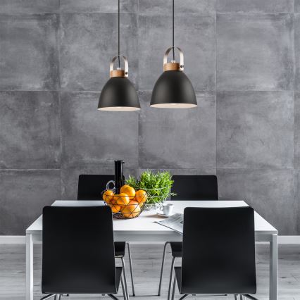 Candeeiro de teto suspenso DANIELLE 2xE27/60W/230V faia