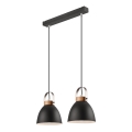 Candeeiro suspenso DANIELLE 2xE27/60W/230V faia