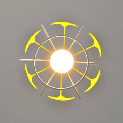 Candeeiro suspenso de criança STARS 1xE27/15W/230V amarelo/branco