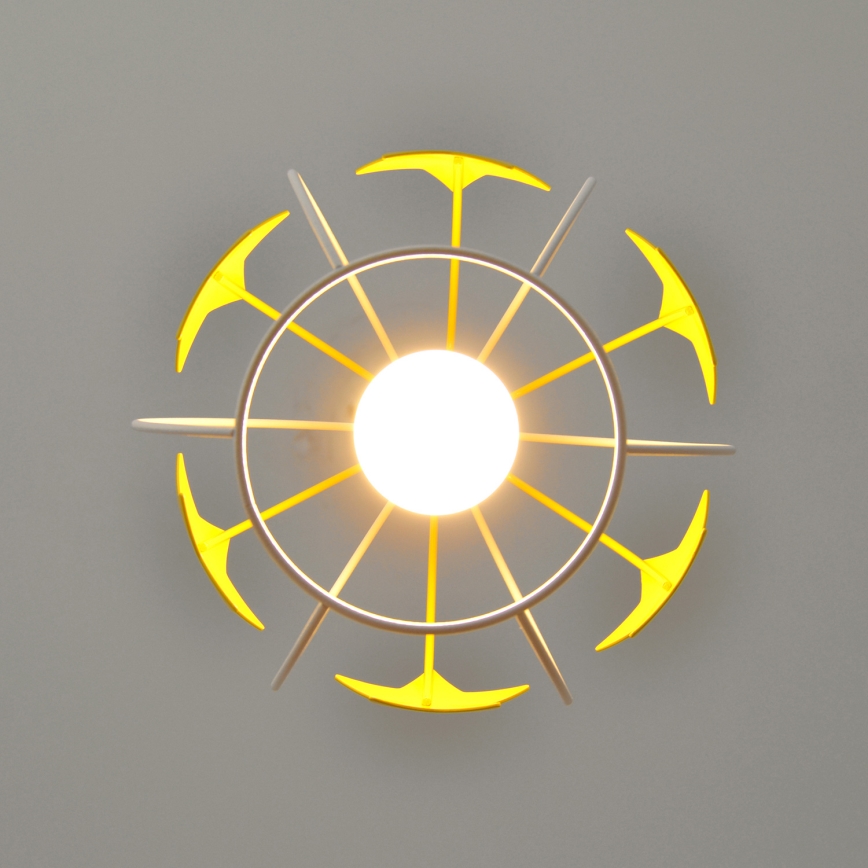 Candeeiro suspenso de criança STARS 1xE27/15W/230V amarelo/branco