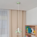 Candeeiro suspenso de criança STARS 1xE27/15W/230V verde/branco