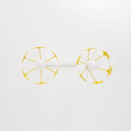 Candeeiro suspenso de criança STARS 2xE27/15W/230V amarelo/branco