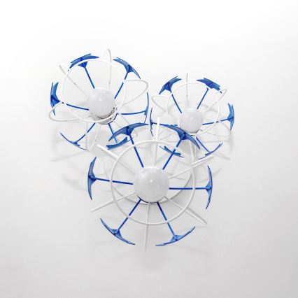 Candeeiro suspenso de criança STARS 3xE27/15W/230V azul/branco