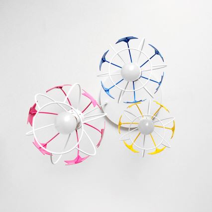 Candeeiro suspenso de criança STARS 3xE27/15W/230V azul/rosa/amarelo