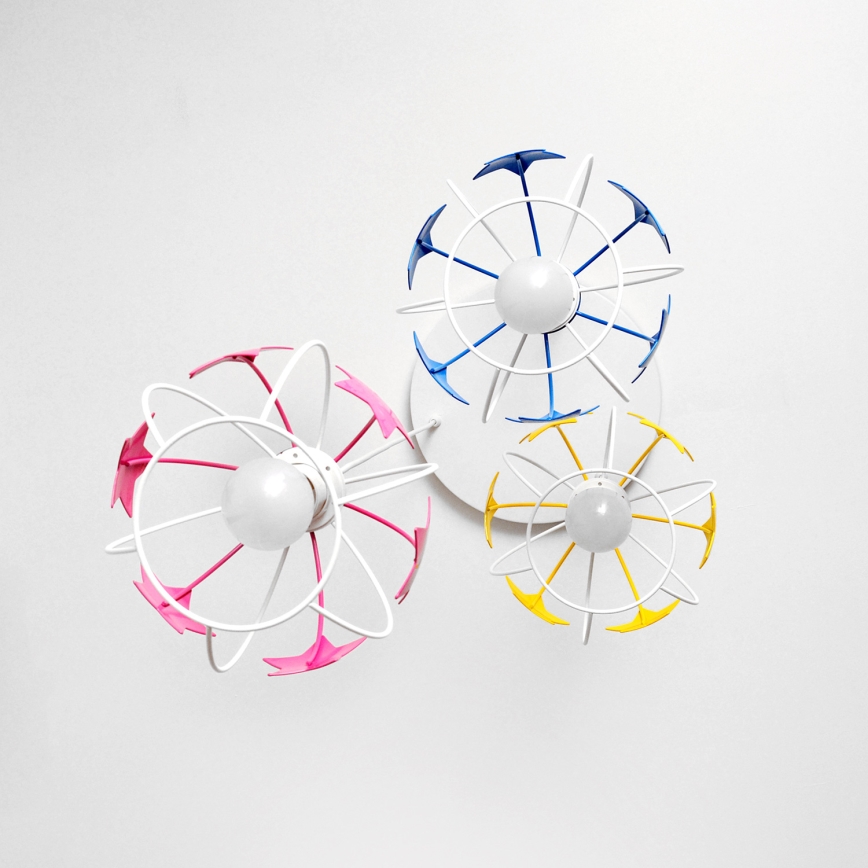 Candeeiro suspenso de criança STARS 3xE27/15W/230V azul/rosa/amarelo