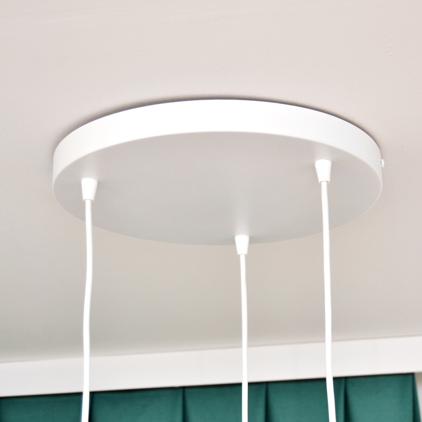 Candeeiro suspenso de criança STARS 3xE27/15W/230V rosa/branco