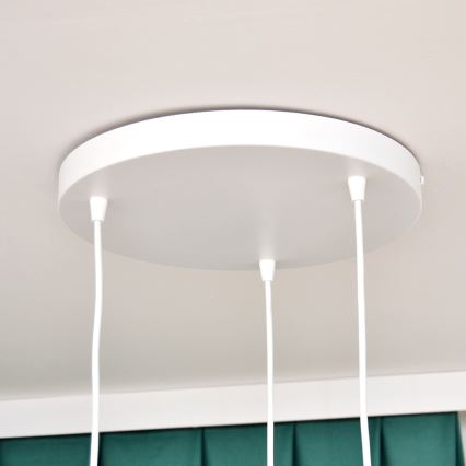 Candeeiro suspenso de criança STARS 3xE27/15W/230V turquesa/branco