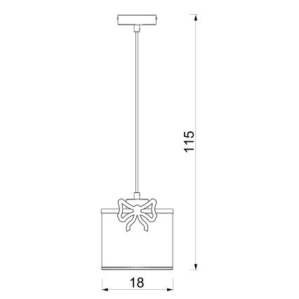 Candeeiro suspenso de criança SWEET 1xE27/15W/230V branco/arco