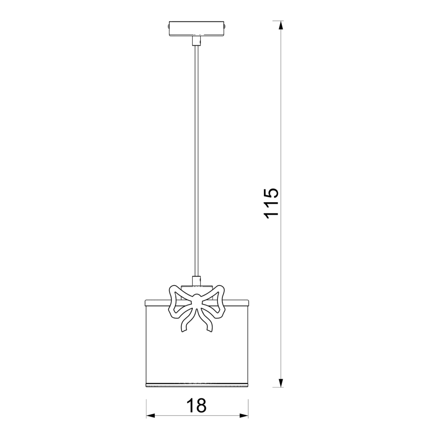 Candeeiro suspenso de criança SWEET 1xE27/15W/230V branco/rosa/arco