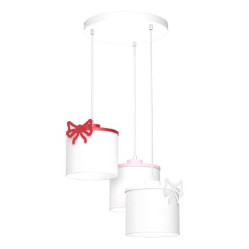 Candeeiro suspenso de criança SWEET 3xE27/15W/230V branco/rosa/vermelho/arco