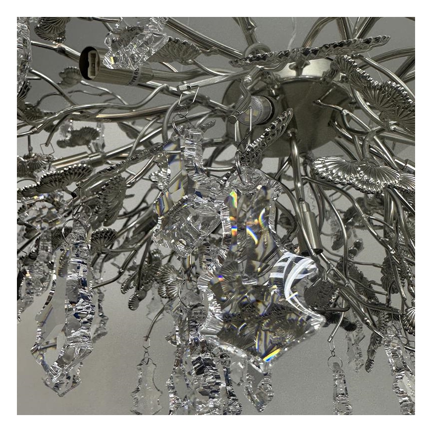 Candeeiro suspenso de cristal 13xG9/40W/230V cromado brilhante