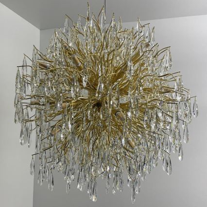 Candeeiro suspenso de cristal 24xG9/40W/230V dourado