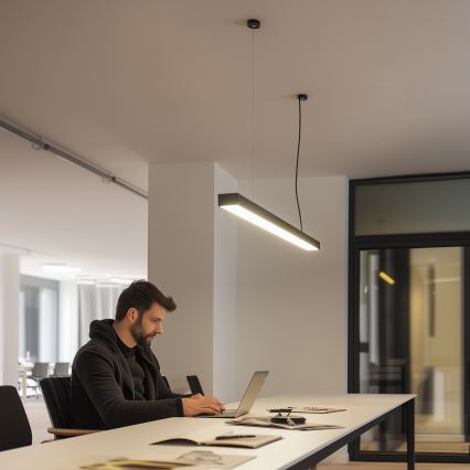 Candeeiro suspenso de teto LED CYNIDECO LED/30W/230V 4000K preto