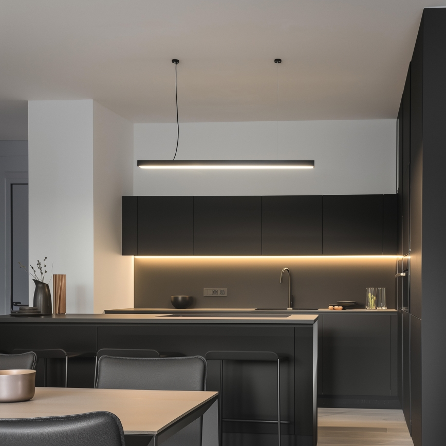 Candeeiro suspenso de teto LED CYNIDECO LED/30W/230V 4000K preto