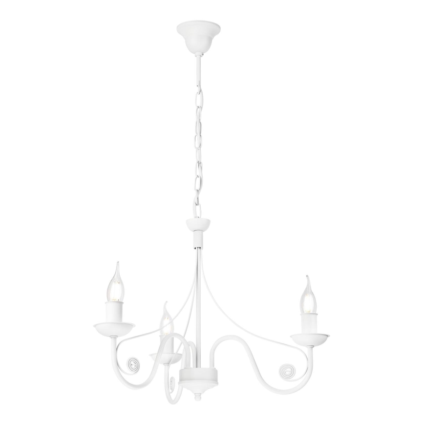 Candeeiro suspenso DONATO 3xE14/40W/230V branco