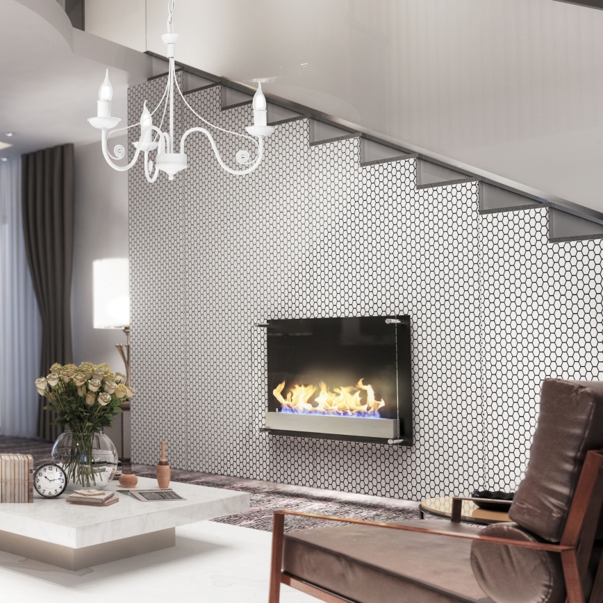 Candeeiro suspenso DONATO 3xE14/40W/230V branco