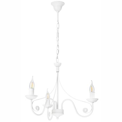 Candeeiro suspenso DONATO 3xE14/40W/230V branco