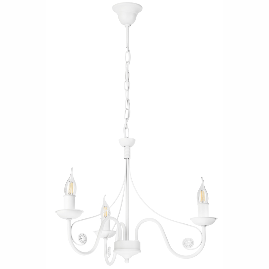 Candeeiro suspenso DONATO 3xE14/40W/230V branco