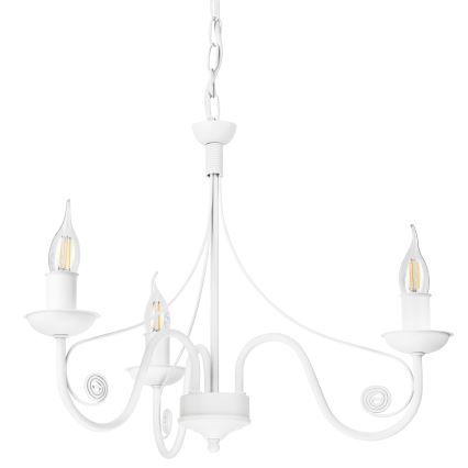 Candeeiro suspenso DONATO 3xE14/40W/230V branco