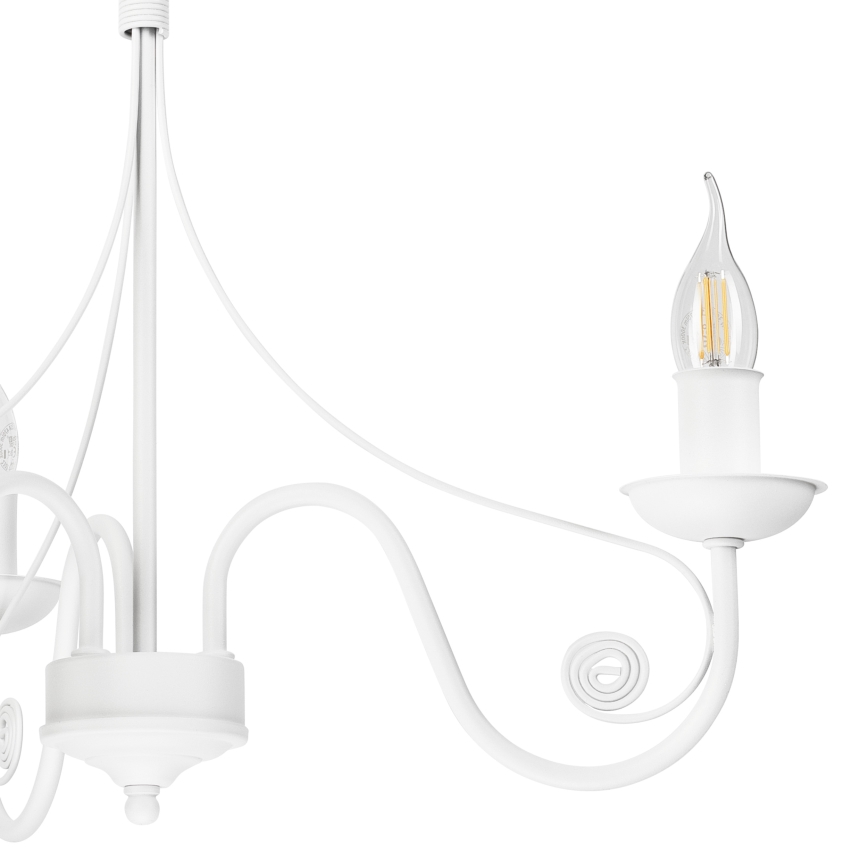 Candeeiro suspenso DONATO 3xE14/40W/230V branco