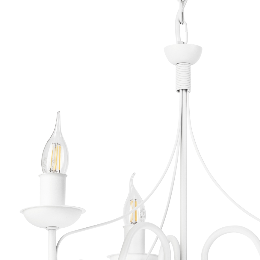 Candeeiro suspenso DONATO 3xE14/40W/230V branco