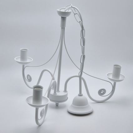 Candeeiro suspenso DONATO 3xE14/40W/230V branco