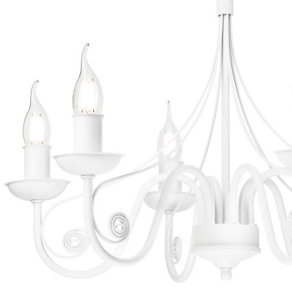 Candeeiro suspenso DONATO 6xE14/40W/230V branco