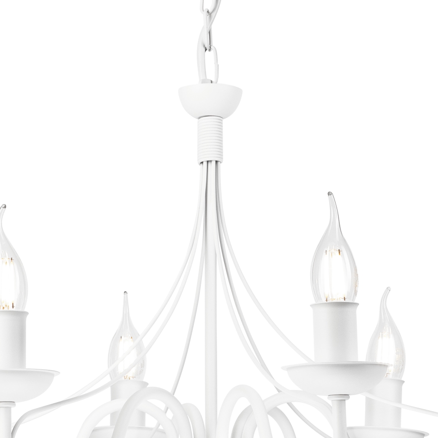 Candeeiro suspenso DONATO 6xE14/40W/230V branco