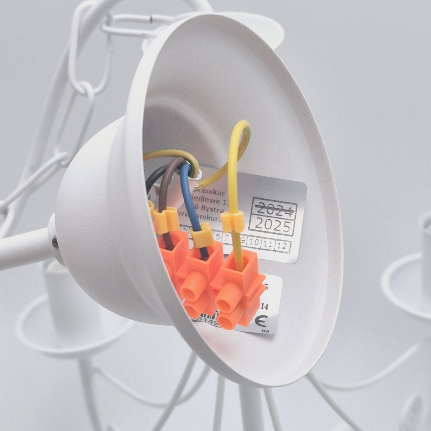 Candeeiro suspenso DONATO 6xE14/40W/230V branco