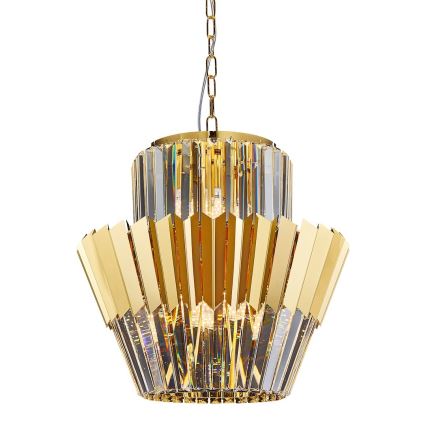 Candeeiro suspenso DONNA 9xE14/40W/230V diâmetro 45 cm dourado