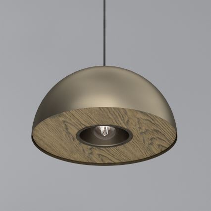 Candeeiro suspenso ELGUND 1xE27/15W/230V diâmetro 35 cm latão