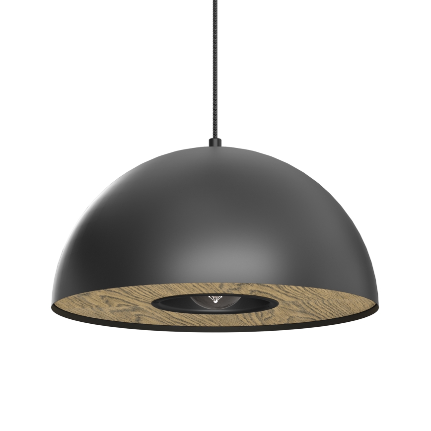 Candeeiro suspenso ELGUND 1xE27/15W/230V diâmetro 35 cm preto